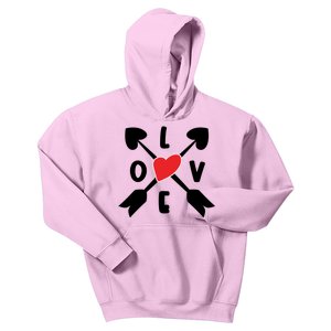 Valentines Day Love Arrows Kids Hoodie