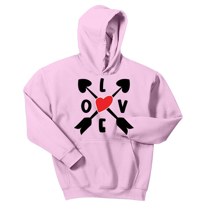 Valentines Day Love Arrows Kids Hoodie