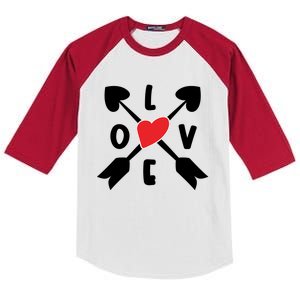 Valentines Day Love Arrows Kids Colorblock Raglan Jersey