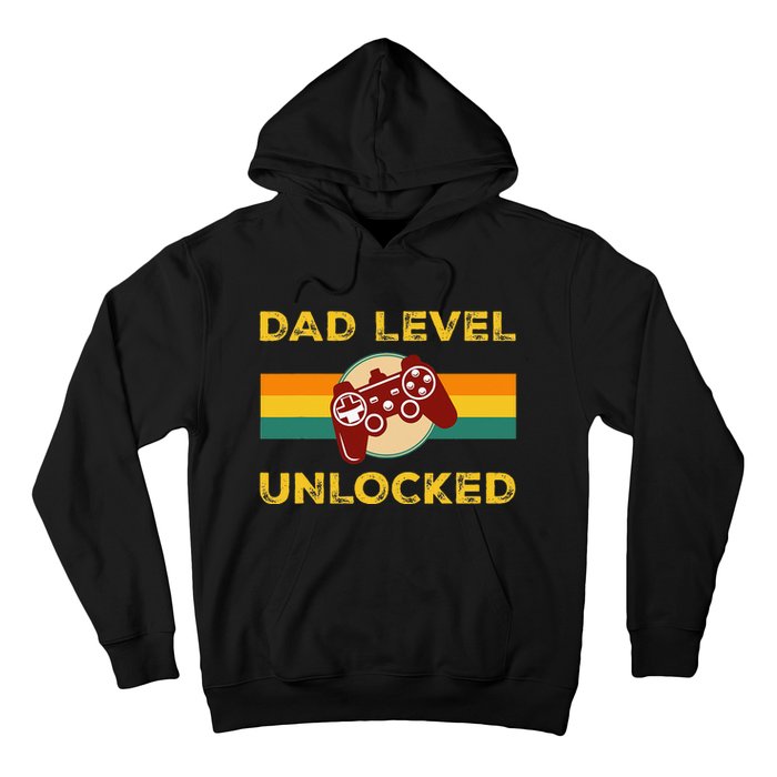 Vintage Dad Level Unlocked Gifts For Gamer Daddy Fathers Day Hoodie