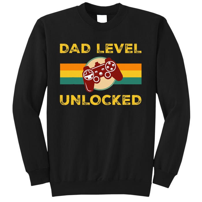 Vintage Dad Level Unlocked Gifts For Gamer Daddy Fathers Day Tall Sweatshirt