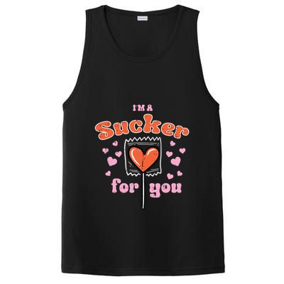 Valentines Day Lollipop Sucker For You Heart Candy Funny Gift PosiCharge Competitor Tank