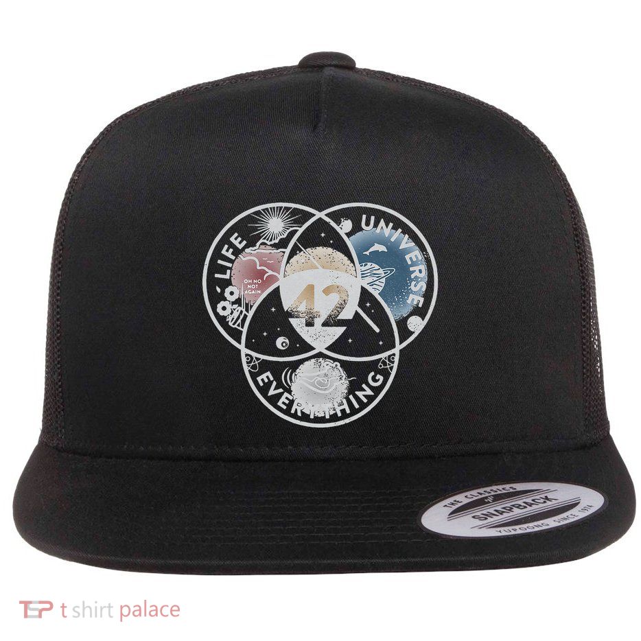 Venn Diagram Life The Universe And Everything 42 Life Flat Bill Trucker Hat