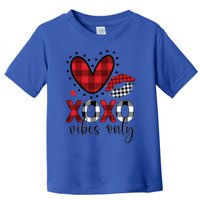 Valentines Day Love Xoxo Vibes Only Heart Buffalo Plaid Cool Gift Toddler T-Shirt