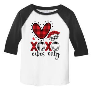 Valentines Day Love Xoxo Vibes Only Heart Buffalo Plaid Cool Gift Toddler Fine Jersey T-Shirt