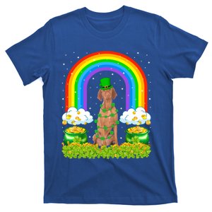 Vizsla Dog Lover Rainbow Leprechaun Vizsla St Patrick's Day Gift T-Shirt