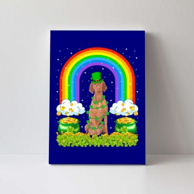 Vizsla Dog Lover Rainbow Leprechaun Vizsla St Patrick's Day Gift Canvas