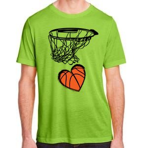 ValentineS Day Love Heart The Game Of Basketball Adult ChromaSoft Performance T-Shirt