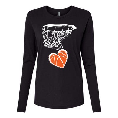 ValentineS Day Love Heart The Game Of Basketball Womens Cotton Relaxed Long Sleeve T-Shirt