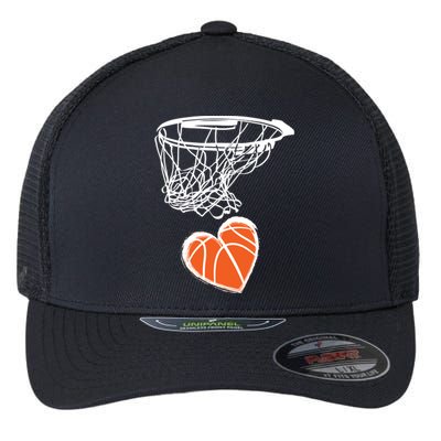 ValentineS Day Love Heart The Game Of Basketball Flexfit Unipanel Trucker Cap