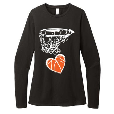 ValentineS Day Love Heart The Game Of Basketball Womens CVC Long Sleeve Shirt