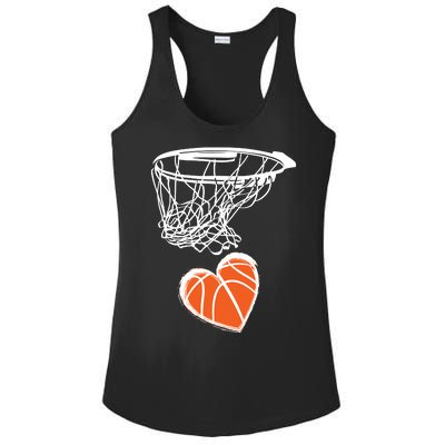 ValentineS Day Love Heart The Game Of Basketball Ladies PosiCharge Competitor Racerback Tank