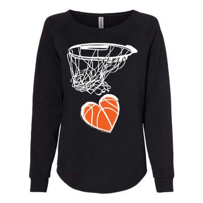 ValentineS Day Love Heart The Game Of Basketball Womens California Wash Sweatshirt