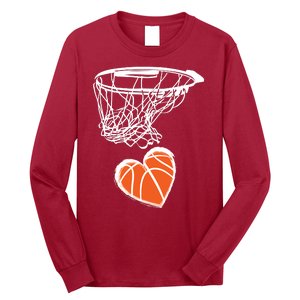 ValentineS Day Love Heart The Game Of Basketball Long Sleeve Shirt