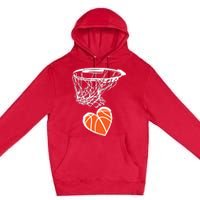 ValentineS Day Love Heart The Game Of Basketball Premium Pullover Hoodie