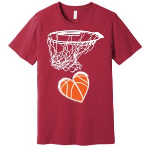 ValentineS Day Love Heart The Game Of Basketball Premium T-Shirt