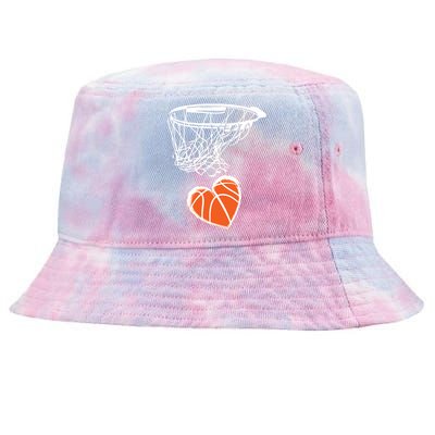 ValentineS Day Love Heart The Game Of Basketball Tie-Dyed Bucket Hat