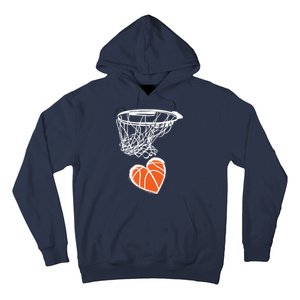 ValentineS Day Love Heart The Game Of Basketball Hoodie