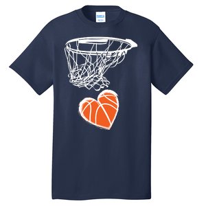 ValentineS Day Love Heart The Game Of Basketball Tall T-Shirt