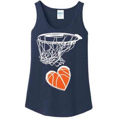 ValentineS Day Love Heart The Game Of Basketball Ladies Essential Tank