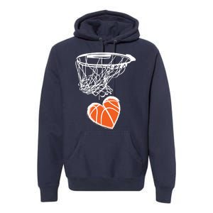 ValentineS Day Love Heart The Game Of Basketball Premium Hoodie