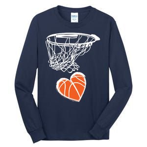 ValentineS Day Love Heart The Game Of Basketball Tall Long Sleeve T-Shirt