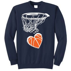 ValentineS Day Love Heart The Game Of Basketball Tall Sweatshirt