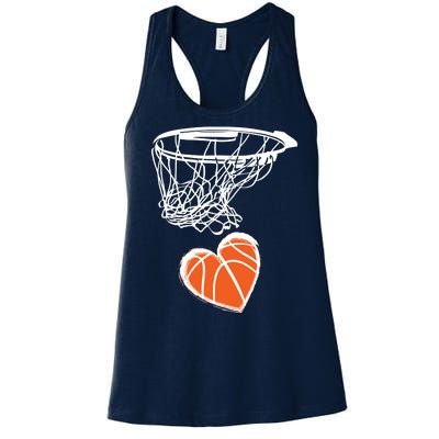 ValentineS Day Love Heart The Game Of Basketball Women's Racerback Tank