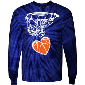 ValentineS Day Love Heart The Game Of Basketball Tie-Dye Long Sleeve Shirt