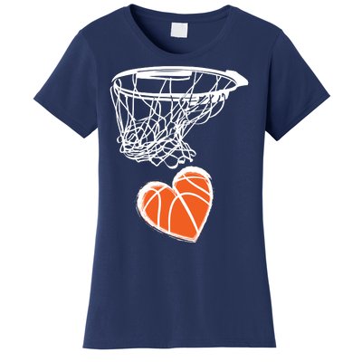 ValentineS Day Love Heart The Game Of Basketball Women's T-Shirt