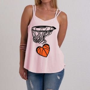 ValentineS Day Love Heart The Game Of Basketball Women's Strappy Tank