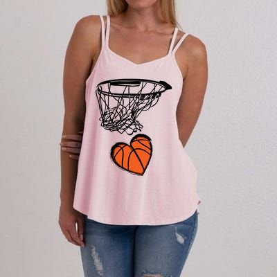 ValentineS Day Love Heart The Game Of Basketball Women's Strappy Tank