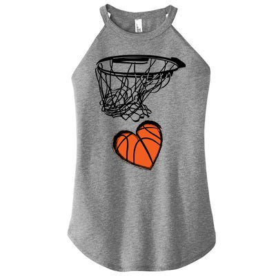 ValentineS Day Love Heart The Game Of Basketball Women's Perfect Tri Rocker Tank