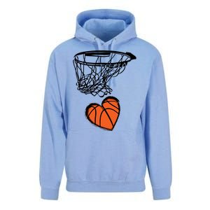 ValentineS Day Love Heart The Game Of Basketball Unisex Surf Hoodie