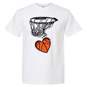 ValentineS Day Love Heart The Game Of Basketball Garment-Dyed Heavyweight T-Shirt