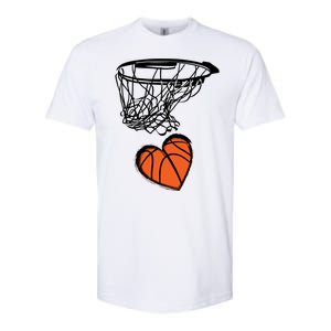 ValentineS Day Love Heart The Game Of Basketball Softstyle CVC T-Shirt