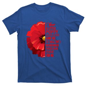 Veterans Day Lest We Forget Red Poppy Flower Usa Memorial Gift T-Shirt