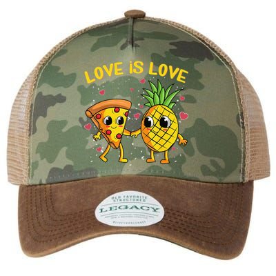 Valentines Day Love Is Love Pineapple Pizza Forbidden Legacy Tie Dye Trucker Hat