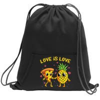 Valentines Day Love Is Love Pineapple Pizza Forbidden Sweatshirt Cinch Pack Bag