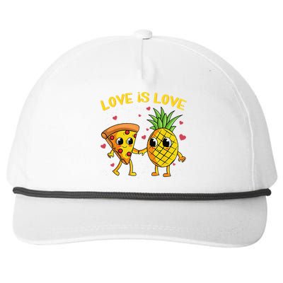 Valentines Day Love Is Love Pineapple Pizza Forbidden Snapback Five-Panel Rope Hat