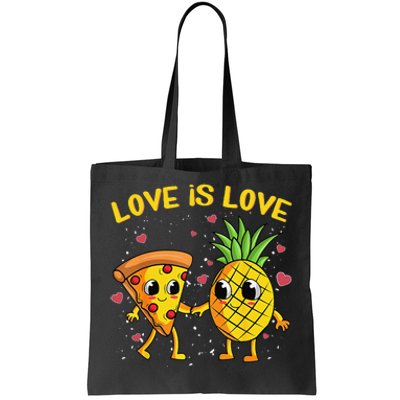 Valentines Day Love Is Love Pineapple Pizza Forbidden Tote Bag