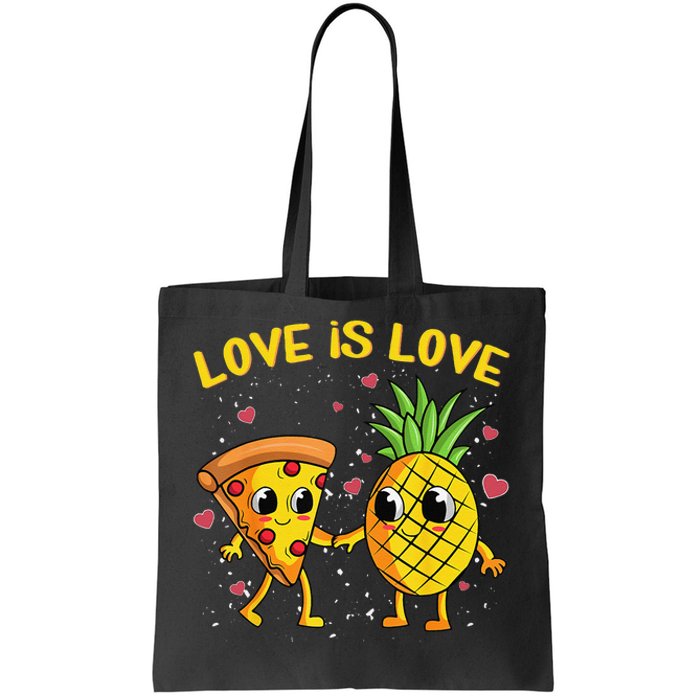 Valentines Day Love Is Love Pineapple Pizza Forbidden Tote Bag