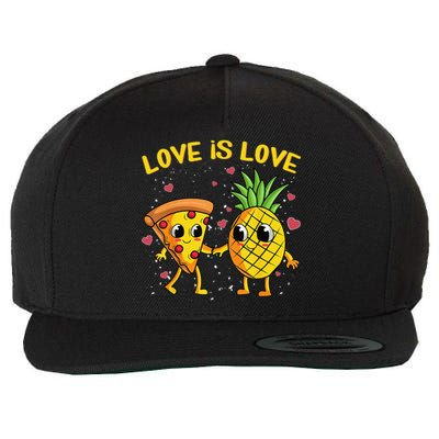 Valentines Day Love Is Love Pineapple Pizza Forbidden Wool Snapback Cap