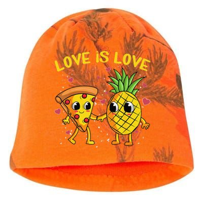 Valentines Day Love Is Love Pineapple Pizza Forbidden Kati - Camo Knit Beanie