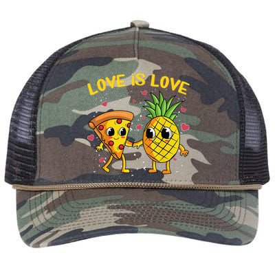 Valentines Day Love Is Love Pineapple Pizza Forbidden Retro Rope Trucker Hat Cap