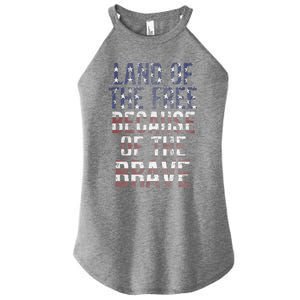 Veteran's Day Land Of Free Because Of Brave American Flag Gift Women's Perfect Tri Rocker Tank