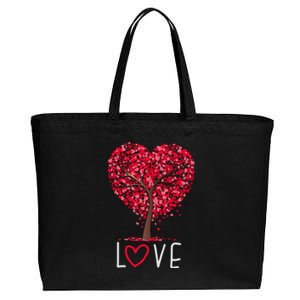 Valentines Day Love Heart Tree Matching Gift Cotton Canvas Jumbo Tote