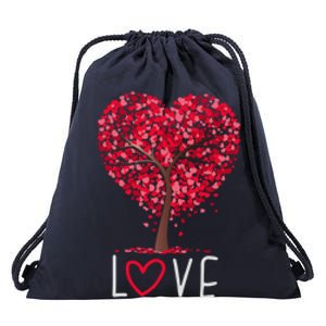 Valentines Day Love Heart Tree Matching Gift Drawstring Bag