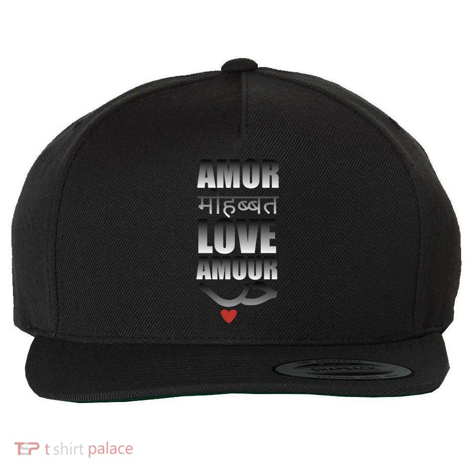 ValentineS Day Love In Different Languages Gift Gift Wool Snapback Cap