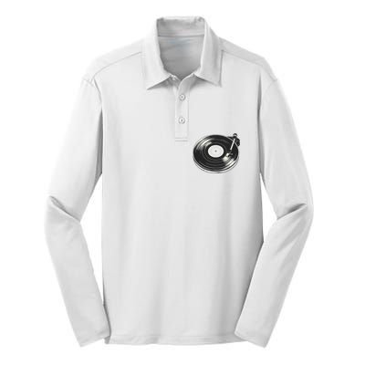 Vinyl Disc Lp Record Vinyl Silk Touch Performance Long Sleeve Polo